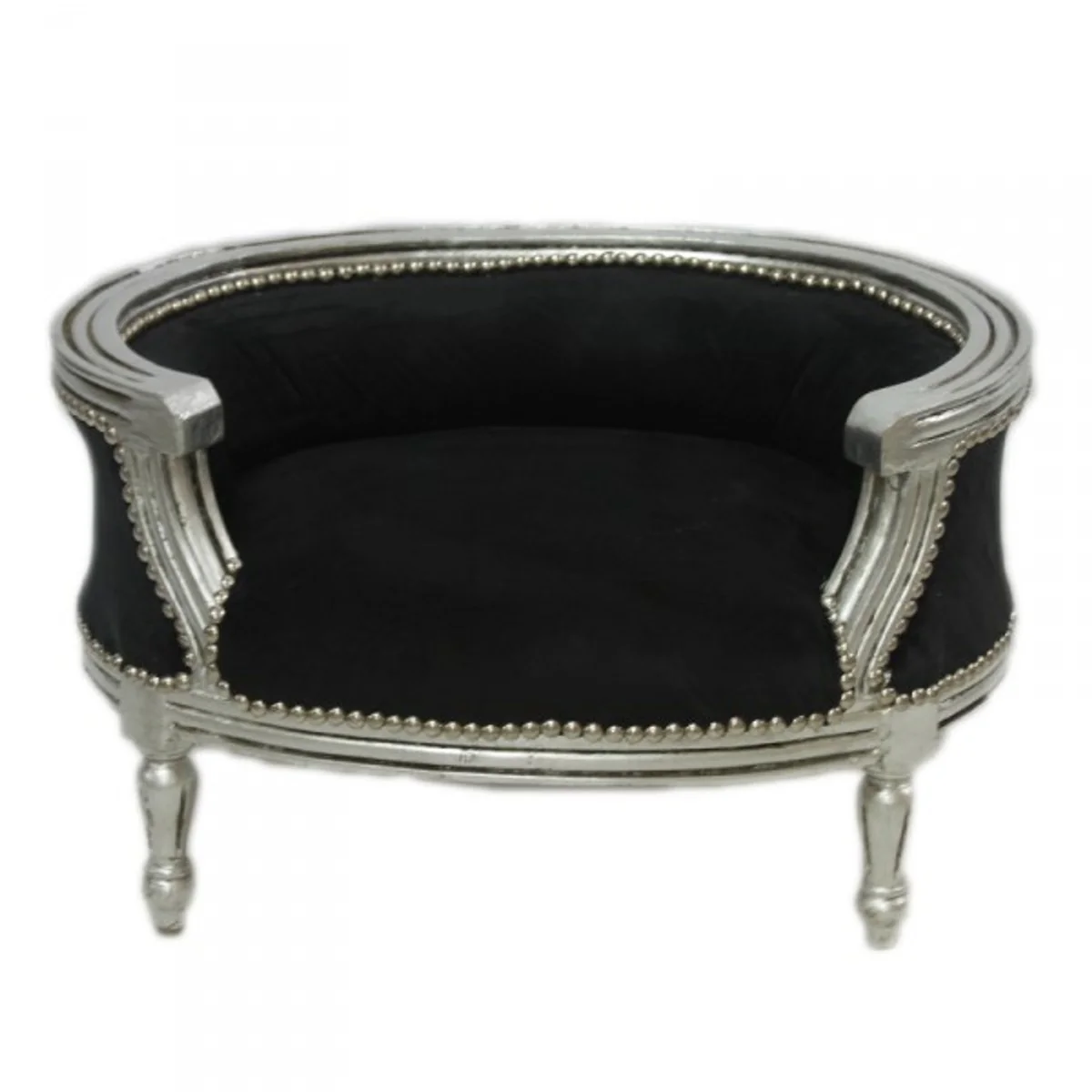 Baroque Dog & Cat Sofa Black/Silver Dog Bed & Cat Bed