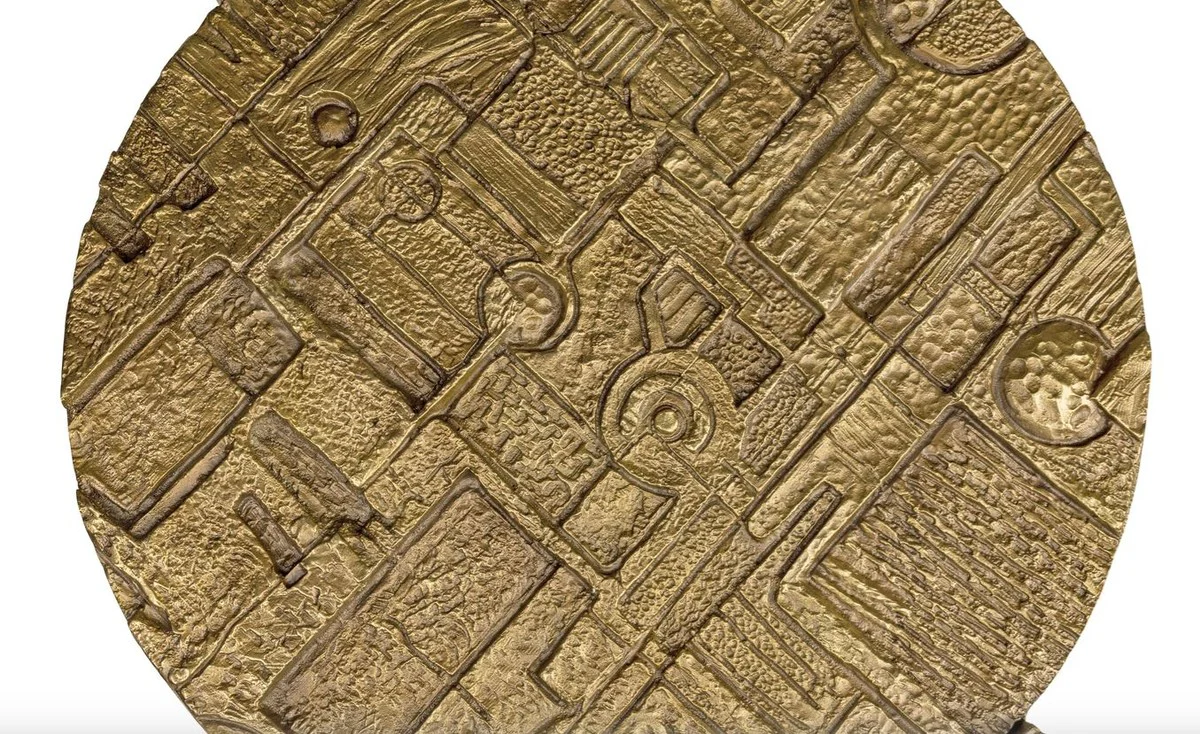 Luxury Art Deco coffee table bronze 74 x 38 cm - gold with glass top - art design table