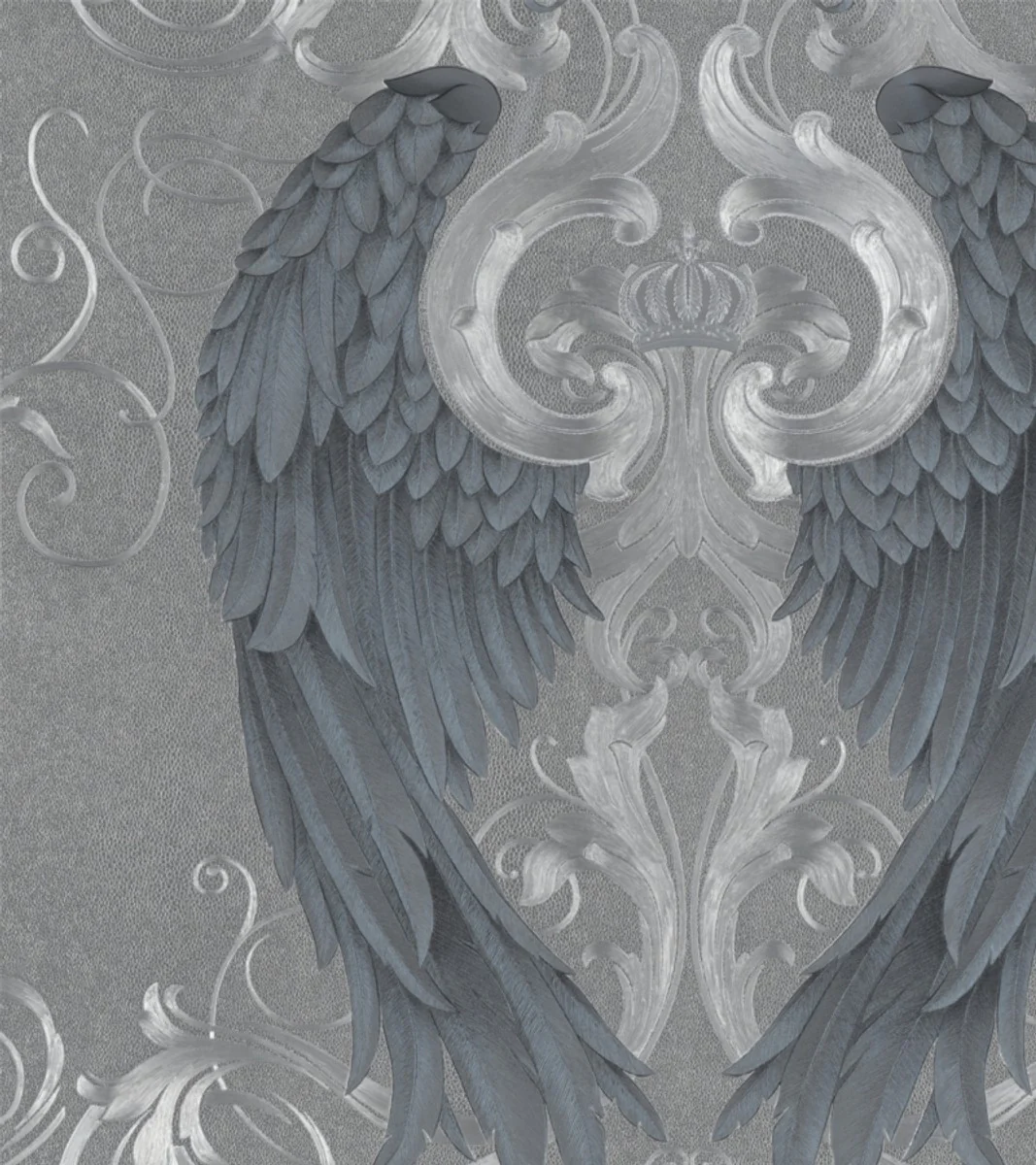 Harald Glööckler Imperial Baroque wallpaper 52579 - grey/blue with angel wings