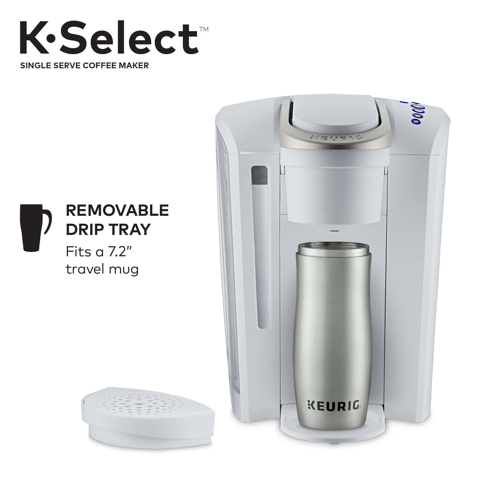 Keurig K-Select Single Serve, K-Cup Pod Coffee Maker, Matt White