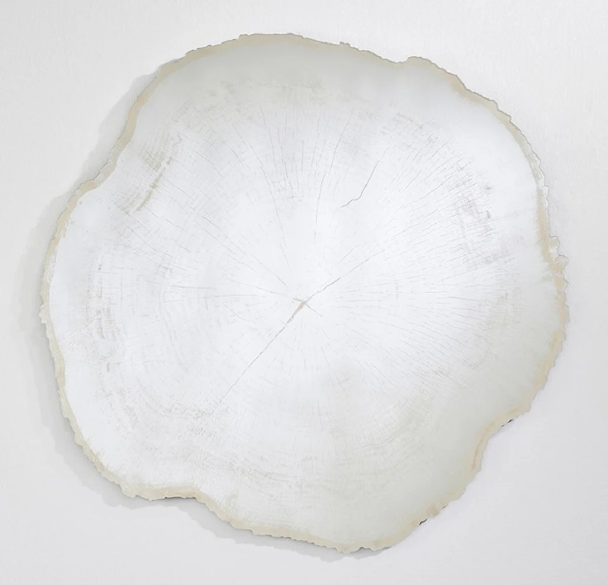 Luxury wall mirror in tree slice design white / beige 101 x 2.5 x H. 98 cm - living room mirror - bedroom mirror - cloakroom mirror - luxury furniture - luxury interior