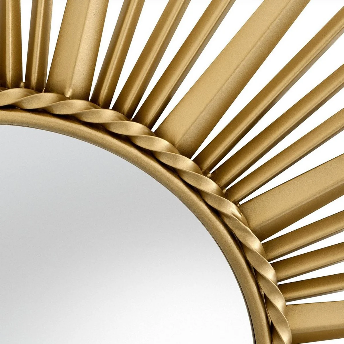 Luxury mirror antique gold Ø 96 cm - stainless steel wall mirror with convex mirror glass - luxury quality