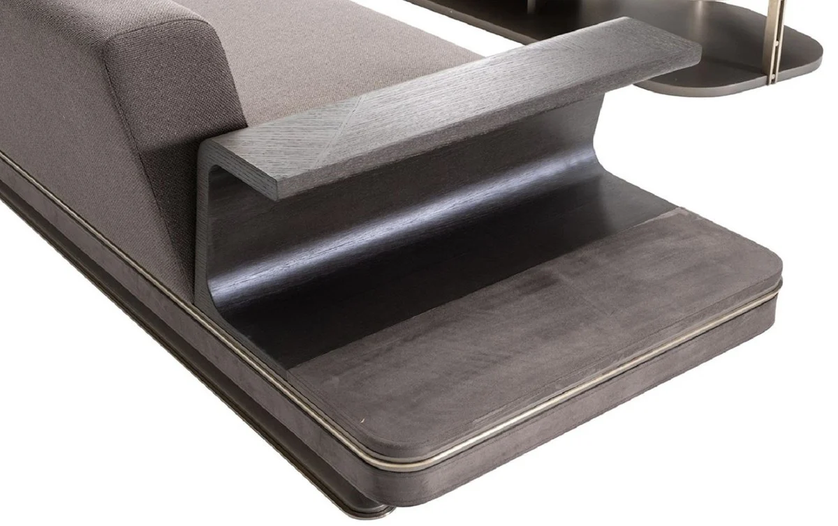 Luxury sofa gray / silver 290 x 94 x H. 76 cm - Living room sofa - Hotel sofa - Living room furniture - Living room furniture - Hotel furniture - Luxury furniture - Luxury furniture