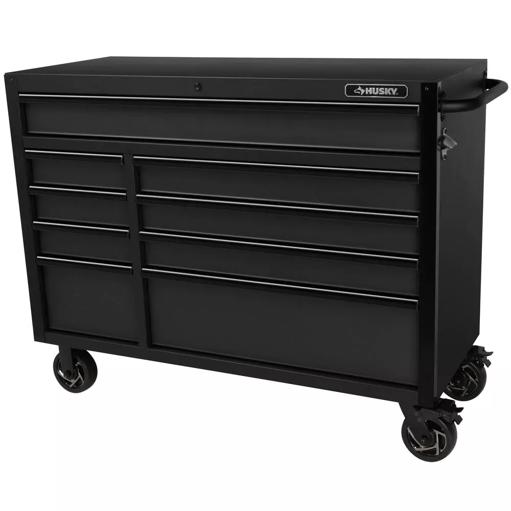 INDUSTRIE 52 IN. W X 21.5 IN. D 9-DRAWER MATTE BLACK TOOL CHEST ROLLING CABINET