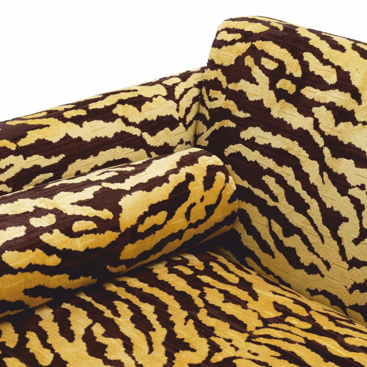 Luxury Sofa with Tiger Pattern Yellow / Brown / Black 239 cm - Living Room & Hotel Furniture
