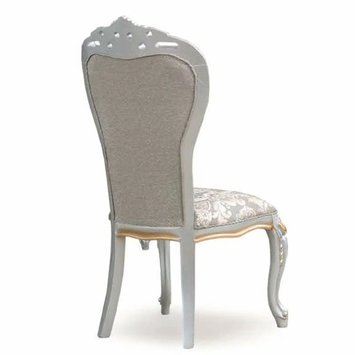 Luxury Baroque Dining Room Chair Set of 6 Gray / Silver / Gold - Baroque Dining Room Furniture