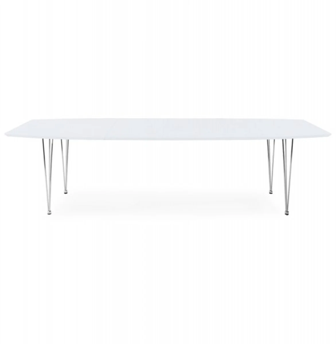 Designer conference table white / chrome extendable 170-270 cm - designer table dining table