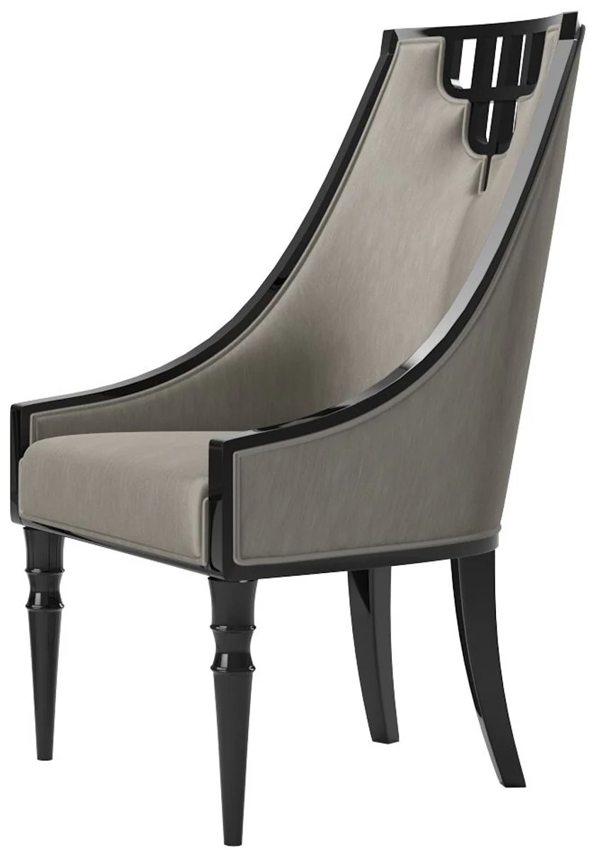 Luxury Art Deco Dining Room Set Gray / Black / Silver - 1 Dining Room Table & 6 Dining Chairs - Art Deco Dining Room Furniture - Luxury Quality