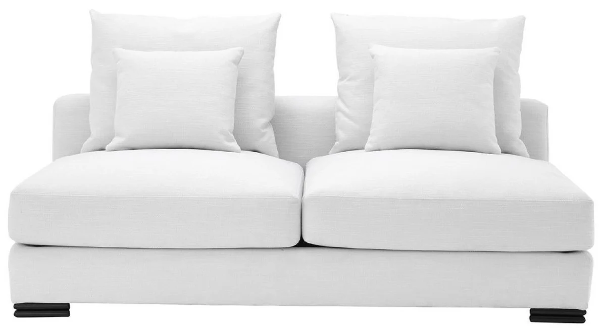 Luxury sofa white / black 182 x 108 x H. 90 cm - Expandable living room sofa with cushions - Luxury furniture