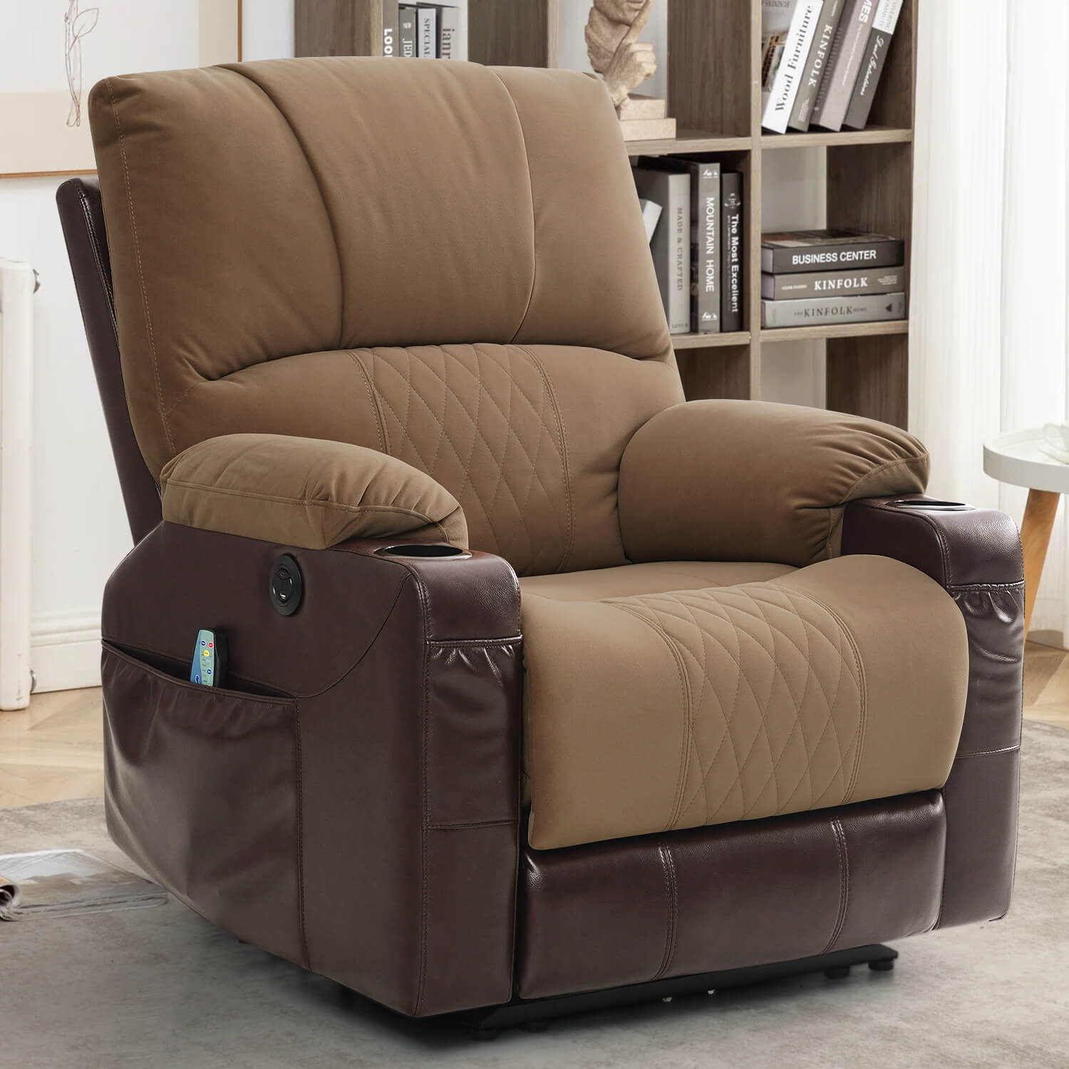 Power Recliner Stuhl mit Hitze und Massage, Wall Hugger