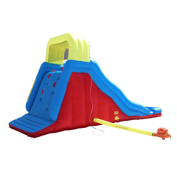 BANZAI Double Drop Raceway, großes aufblasbares Wasserpark-Spielzentrum – Dual-Racing-Wasserrutschen und Kletterwand – Sommerspaß im Freien für Kinder und Familien