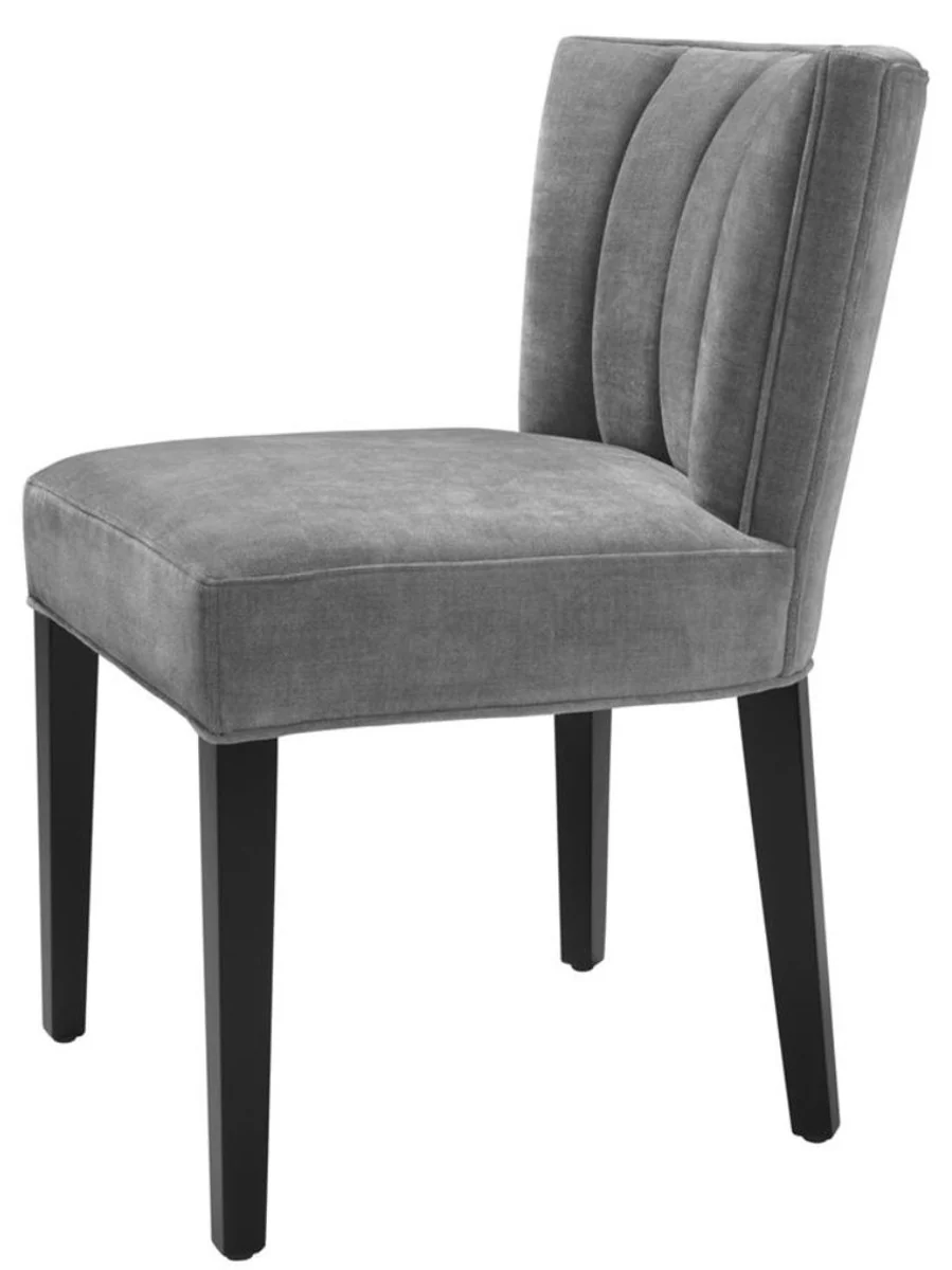 Luxury dining room chair gray / black 51 x 62 x H. 82 cm - Luxury dining room furniture