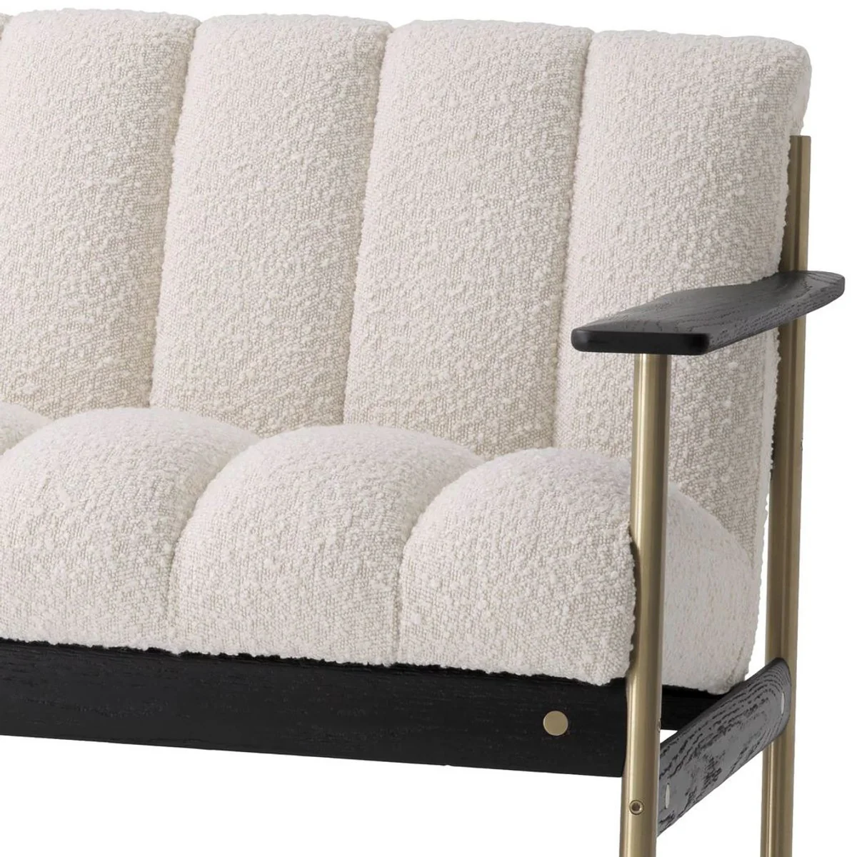 Luxury living room sofa cream / brass / black 200 x 78 x H. 73 cm - Modern living room sofa - Luxury living room & hotel furniture - Luxury quality