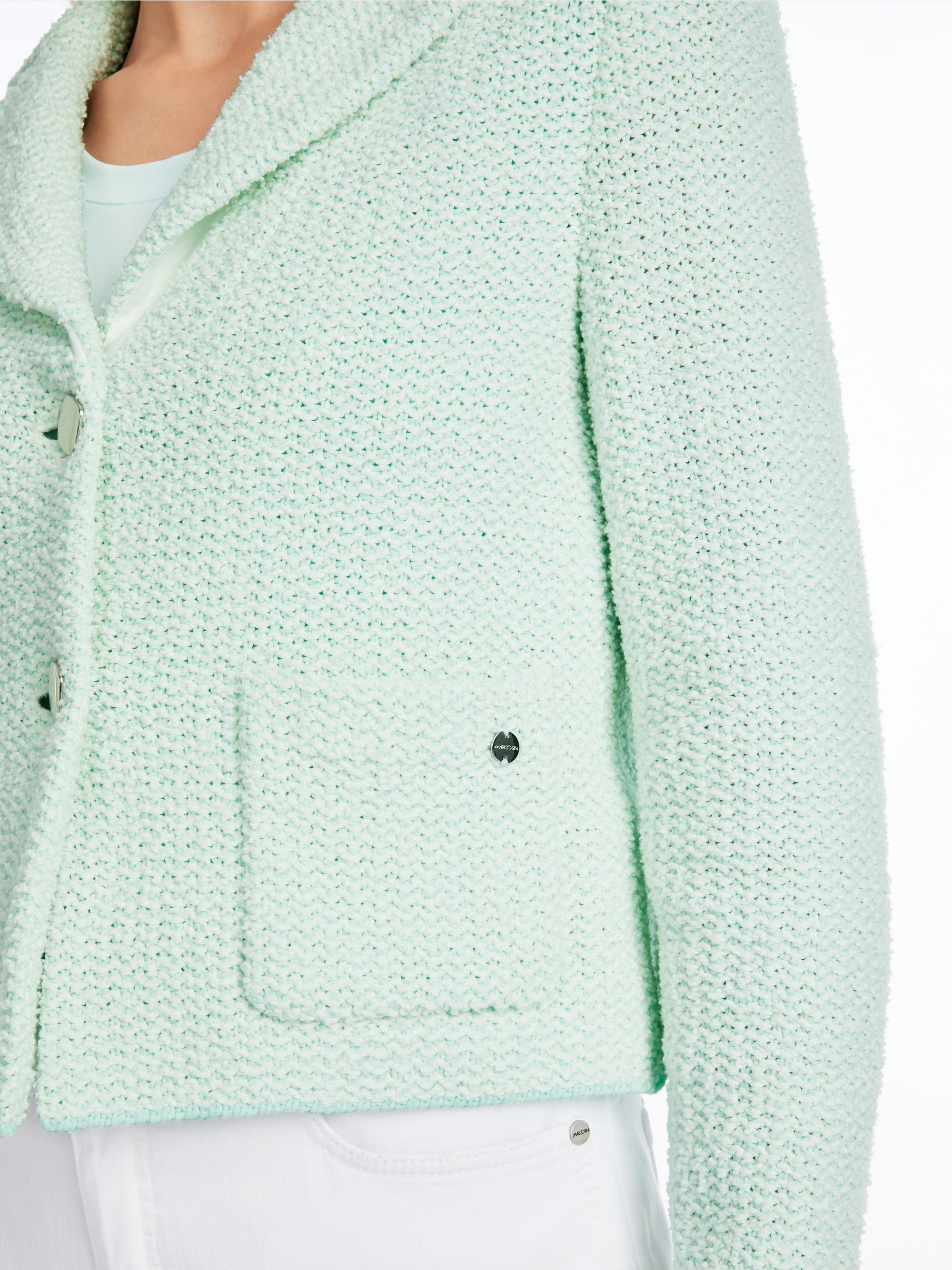 Slim-Fit-Blazer von Marc-Cain, gestrickt in Deutschland