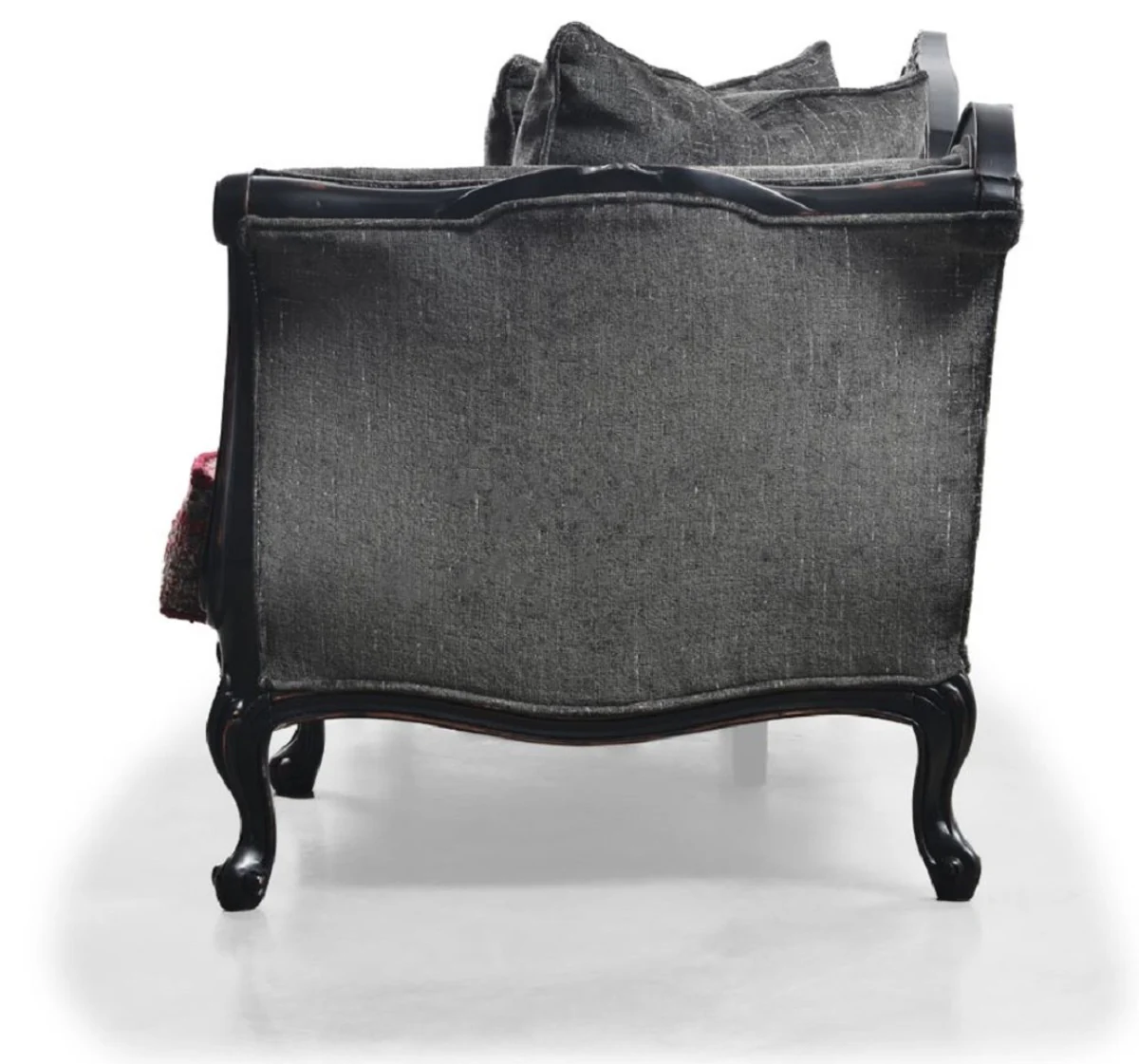 Luxury Baroque Sofa Gray / Red / Antique Black - Magnificent Baroque Style Living Room Sofa - Luxury Living Room Furniture in Baroque Style - Baroque Furniture - Noble & Magnificent