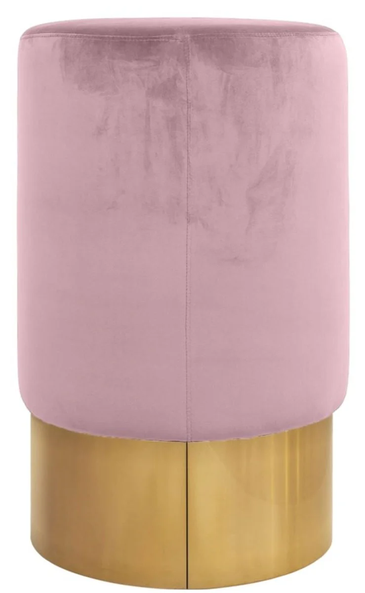 Luxury bar stool pink / gold Ø 46 x H. 76 cm - bar furniture