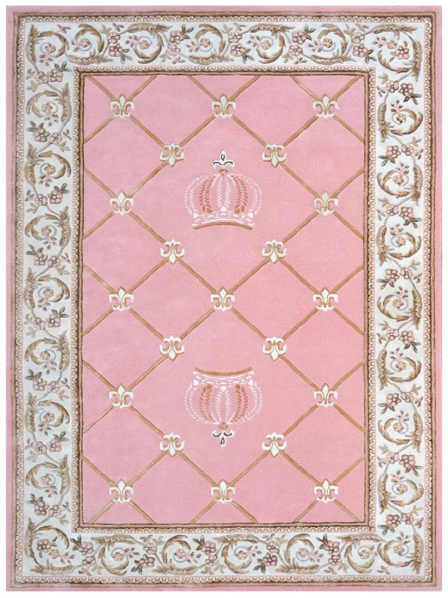 Pompöös by Luxury Baroque Carpet Crown by Harald Glööckler Pink / White / Brown - Various Sizes