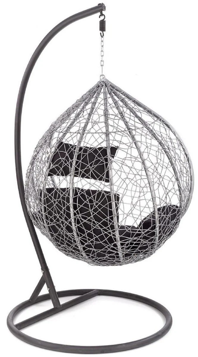 Garten Schaukelsessel Grau / Schwarz H. 195 cm