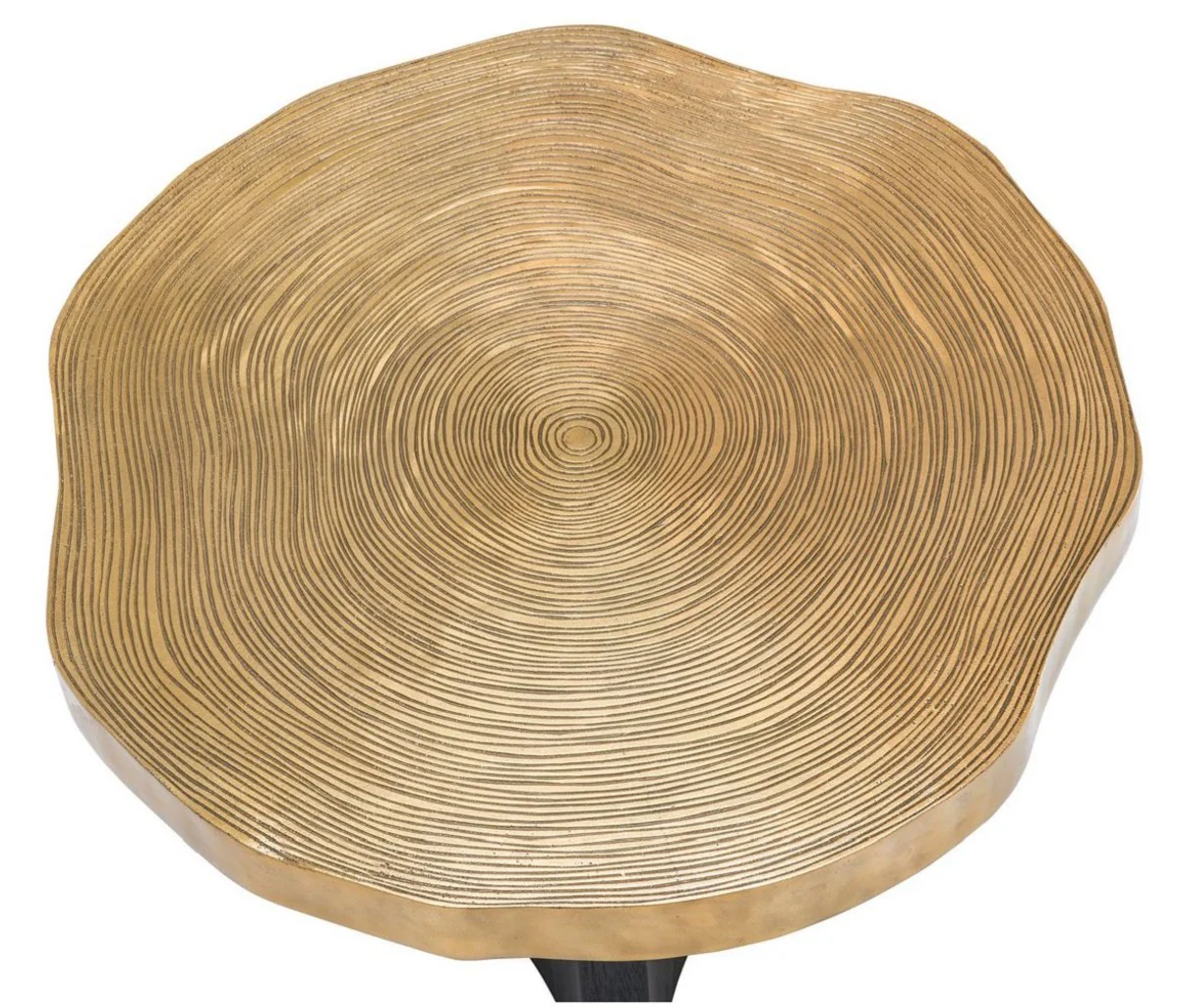 Luxury side table brass / black Ø 63.5 x H. 50.5 cm - Luxurious side table with table top in tree disc design