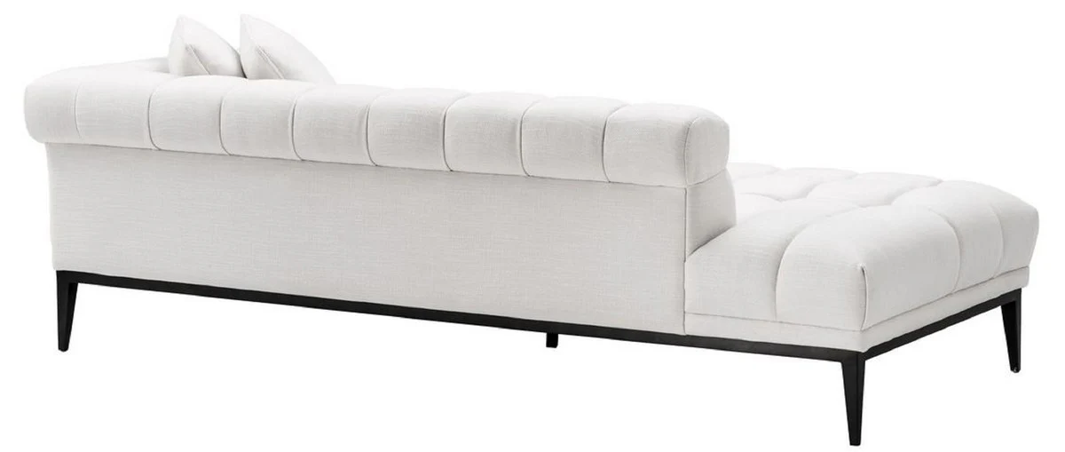 Luxury lounge sofa white / black 223 x 98 x H. 69 cm - right-side living room sofa with 2 cushions - luxury quality