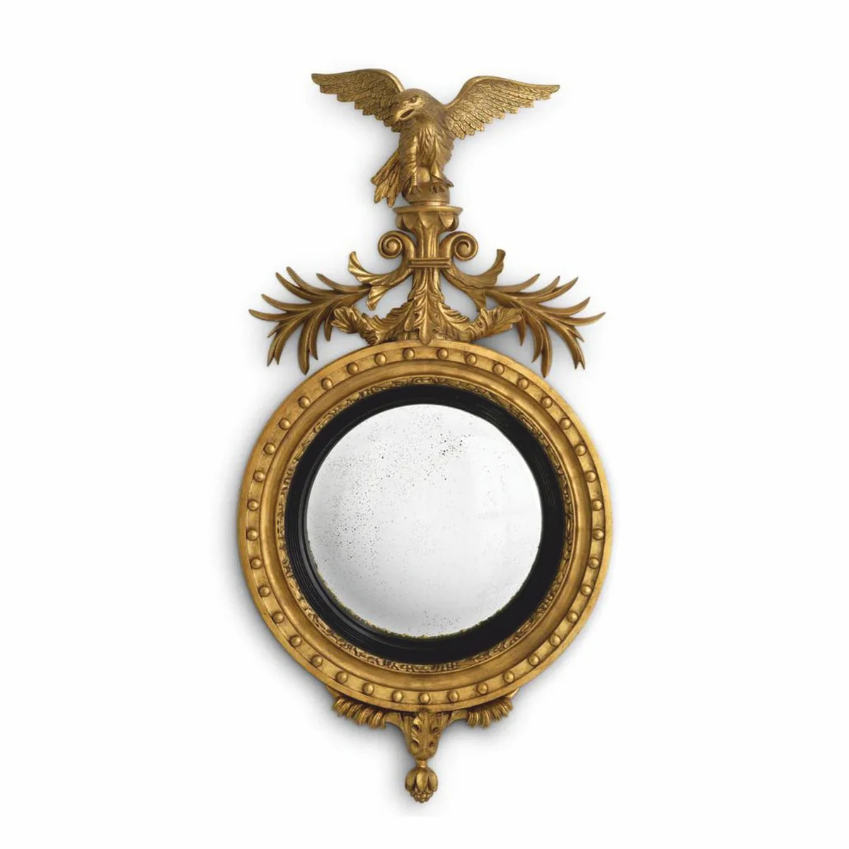 Luxury baroque mahogany mirror antique gold / black H. 139 cm