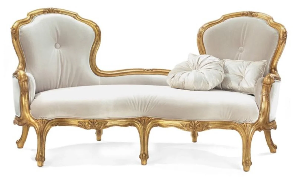 Luxury Baroque Sofa Gray / Gold - Magnificent Baroque Style Living Room Sofa - Luxury Living Room Furniture in Baroque Style - Baroque Furniture - Luxury Quality - Made in Italy