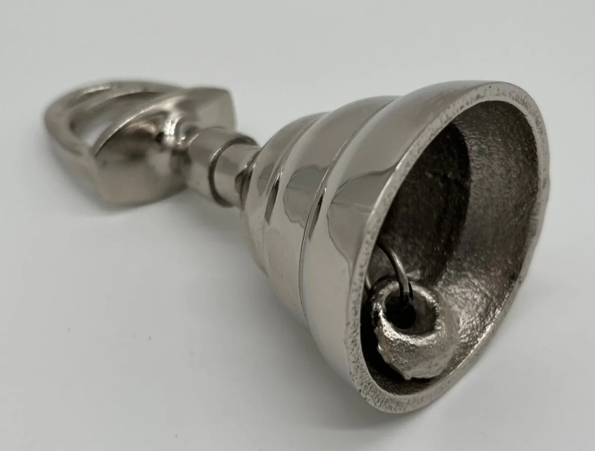 Handglocke Messing vernickelt Horsebit Ø 5.5 x H. 12.5 cm - Tischglocke - Service Glocke - Gastronomie Glocke - Hotel Glocke - Hotel & Gastronomie Deko Accessoires