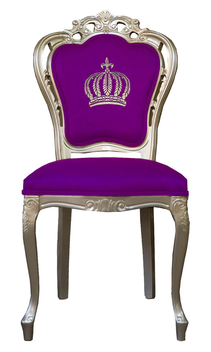 Pompöös by Luxury Baroque Dining Chair Purple / Gold - Pompöös Baroque Chair designed by Harald Glööckler