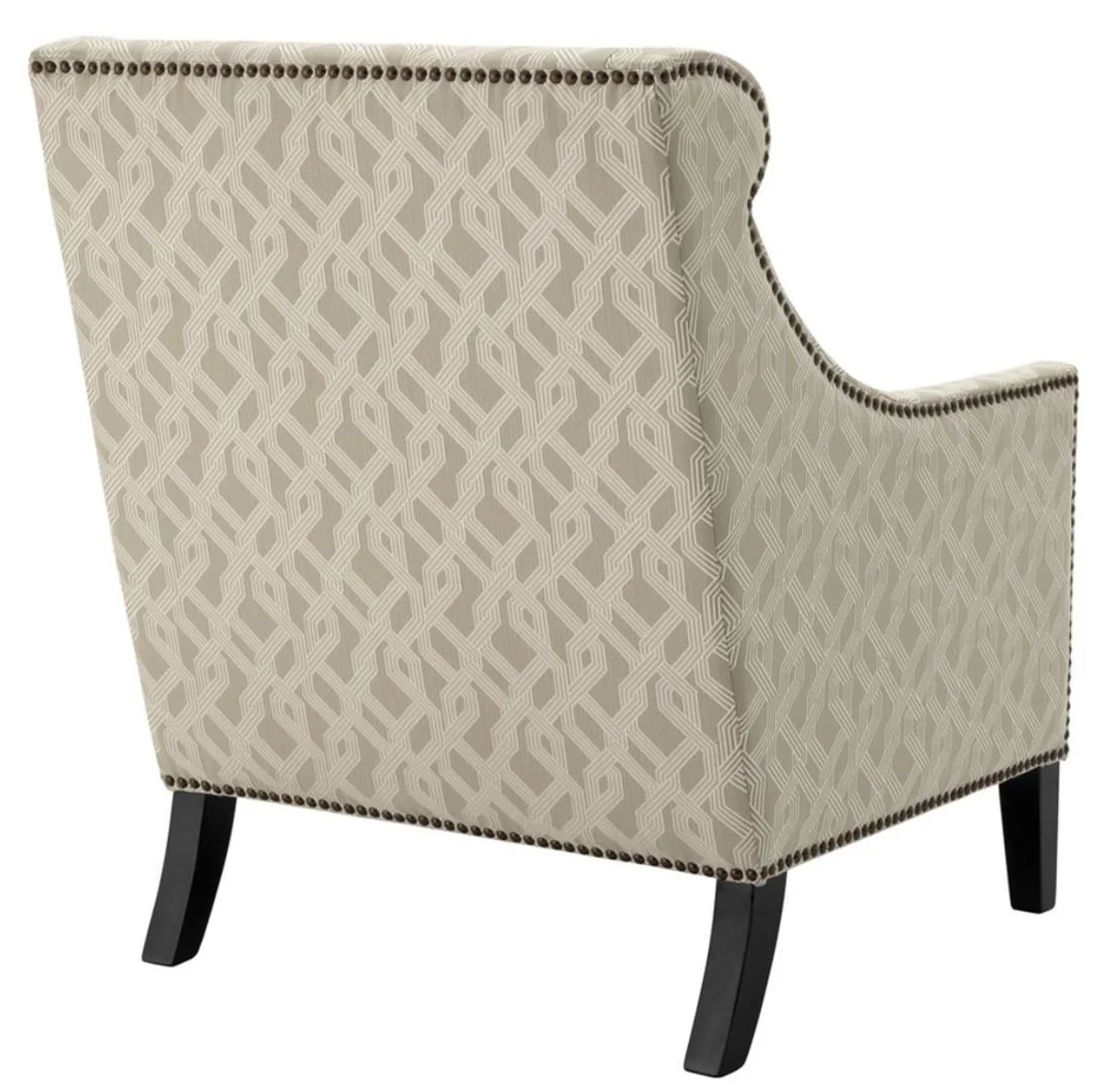 Living room armchair gray 74 x 81 x H. 89 cm - luxury wing chair