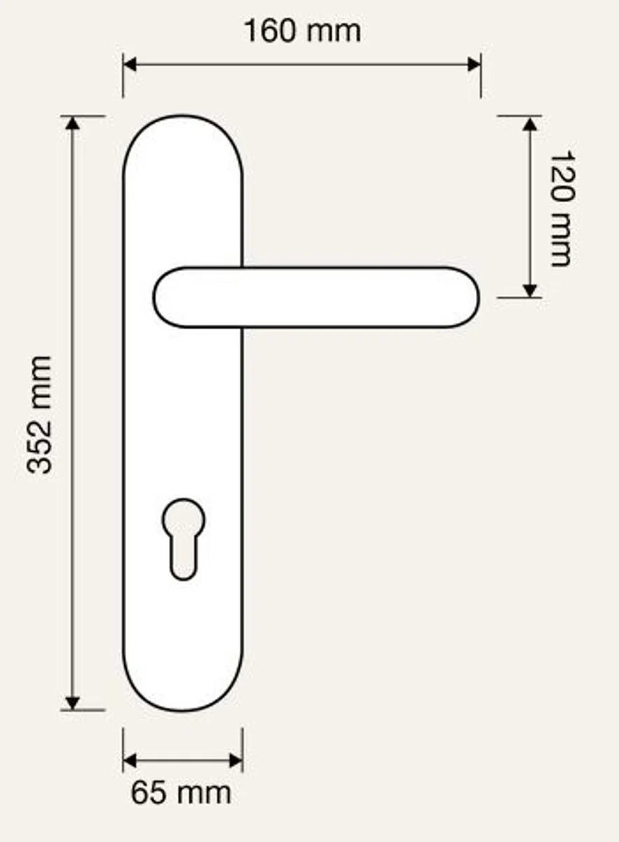 Art Nouveau door handle set French gold 16 x H. 35.2 cm - Hotel & Restaurant Accessories