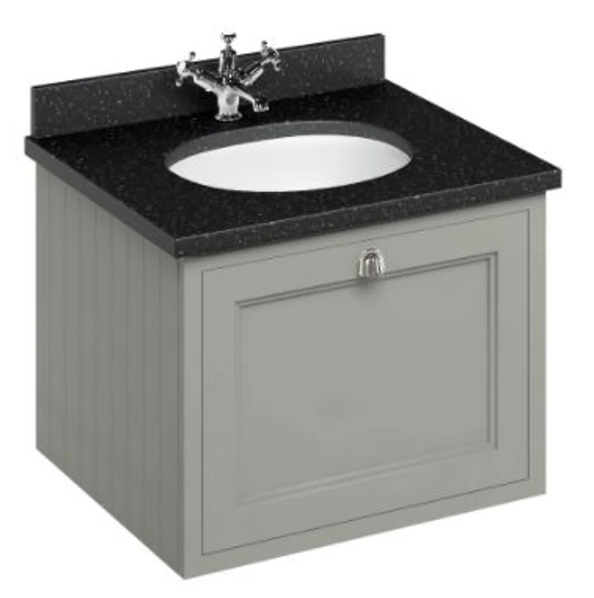 Luxury wall-mounted washbasin / washbasin with granite top and drawer - Art Nouveau design