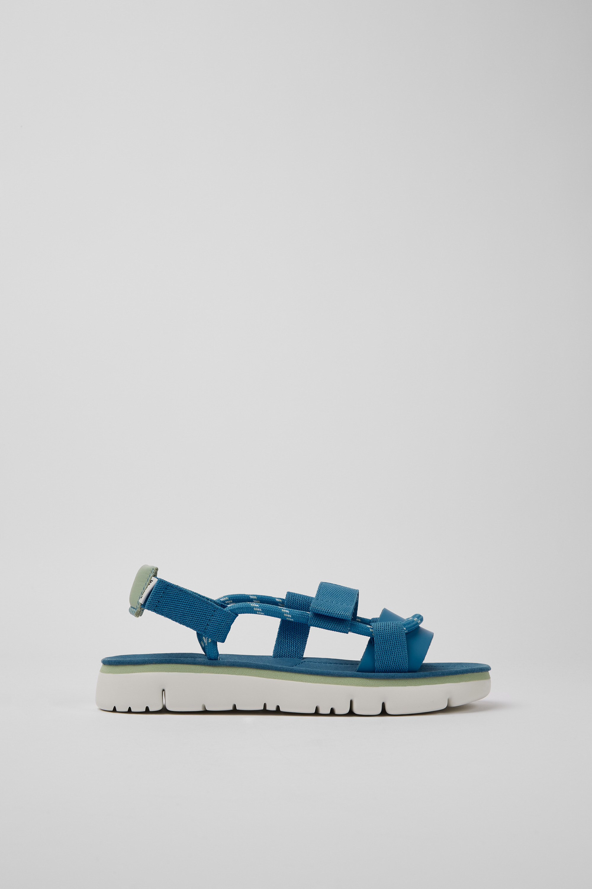 Oruga - Blaue und grüne Leder Sandalen für Damen