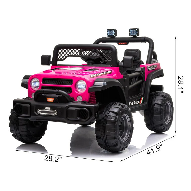 Ride On Truck Dual Drive 12V 4,5A.H mit 2,4G Fernbedienung Geländewagen Pink