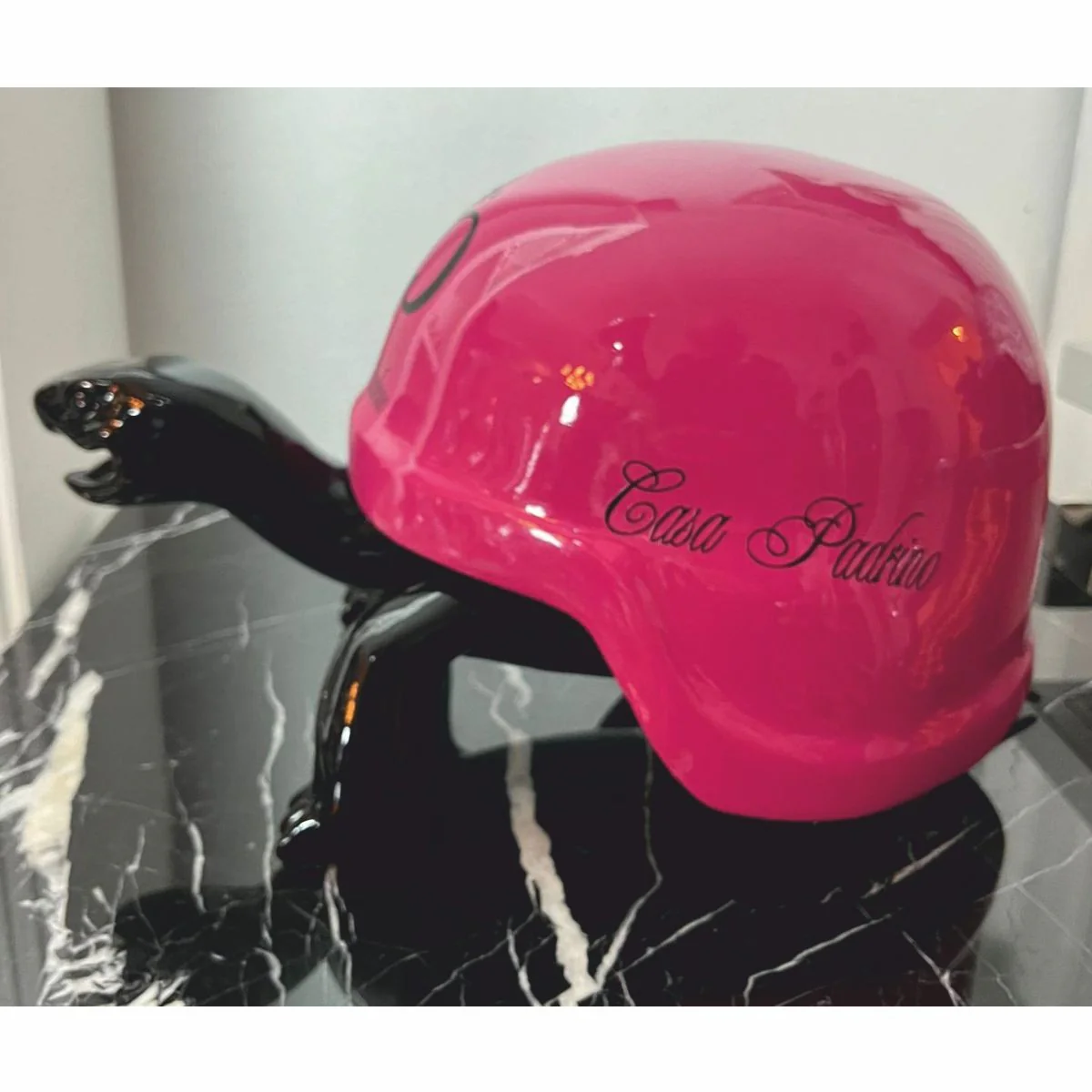 Luxus Deko Figur Schildkröte Schwarz / Pink 40 cm - Deko Skulptur