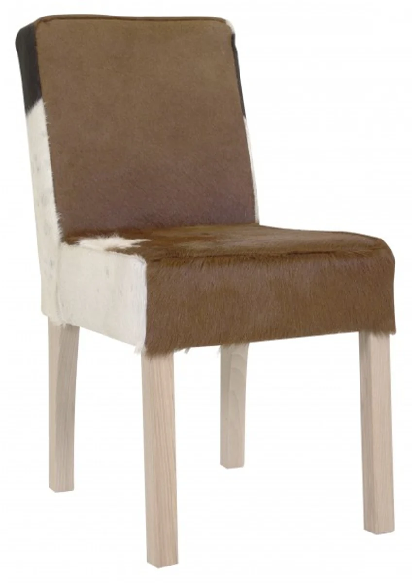 Designer dining room chair ModEF 35 cowhide - hotel furniture - real fur - beech wood