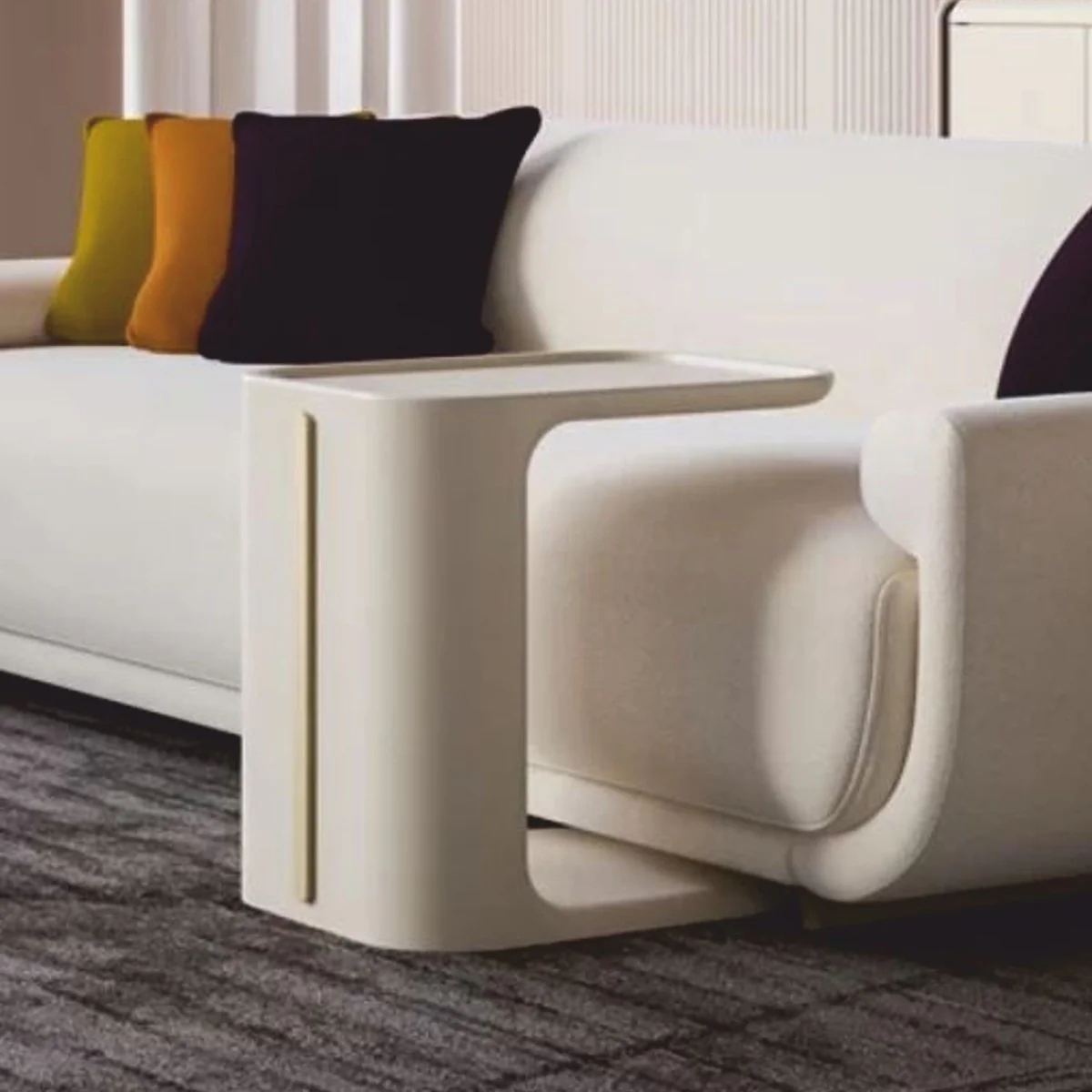 Luxury side table cream H. 51 cm - living room & hotel furniture