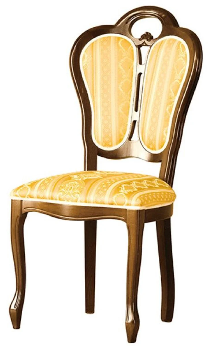 Luxury Baroque dining room set brown / white / gold 48 x 43 x H. 104.5 cm - 6 dining room chairs - Baroque dining room furniture