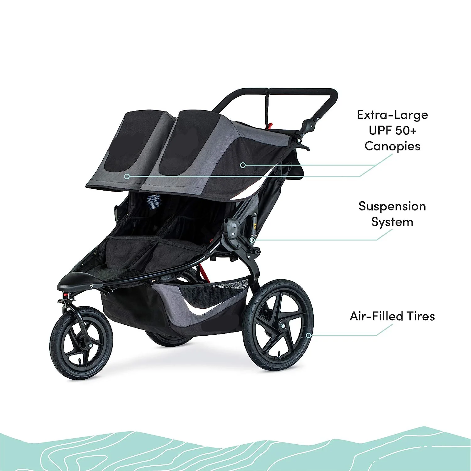 Gear Revolution Flex 3.0 Jogging-Kinderwagen, Lunar – Ultrareflektierende Akzente