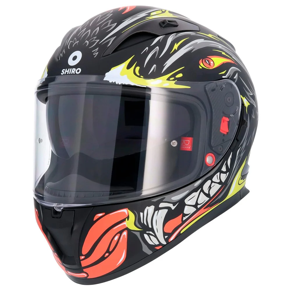 CASCO SHIRO SH-605 RAPAZ NEGRO MATE/FLUOR