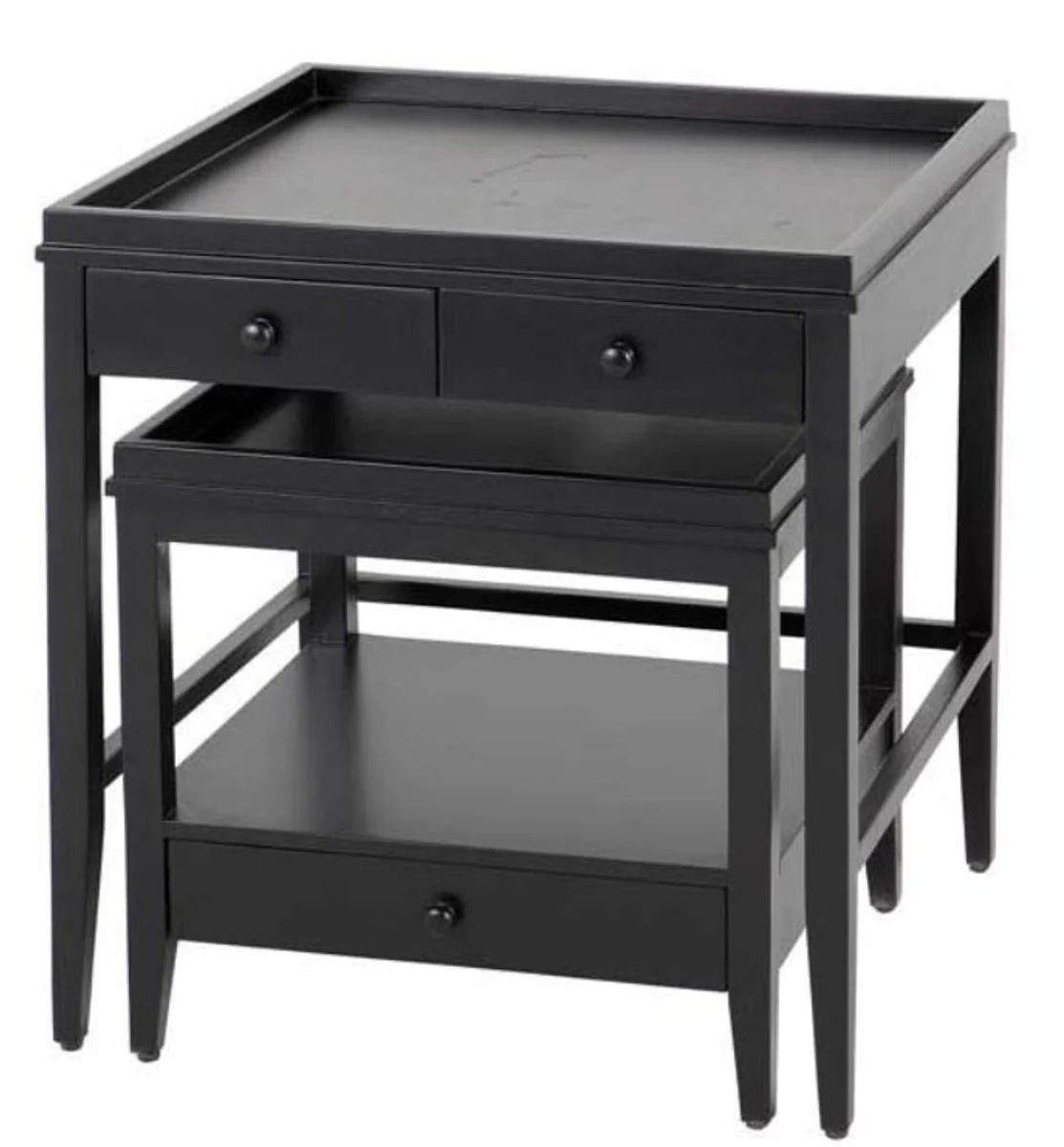 Side table set of 2 black - luxury furniture