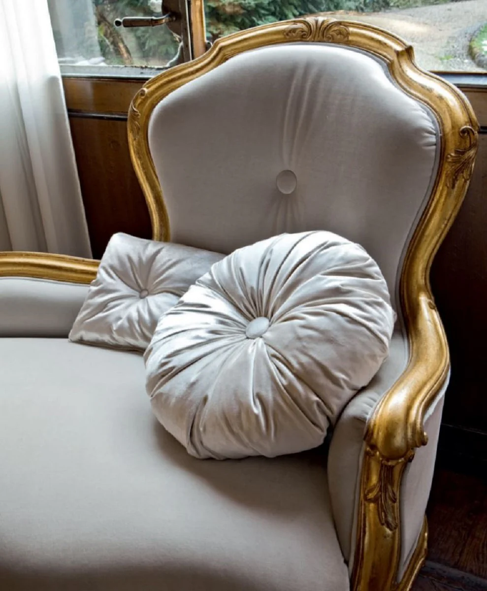 Luxury Baroque Sofa Gray / Gold - Magnificent Baroque Style Living Room Sofa - Luxury Living Room Furniture in Baroque Style - Baroque Furniture - Luxury Quality - Made in Italy