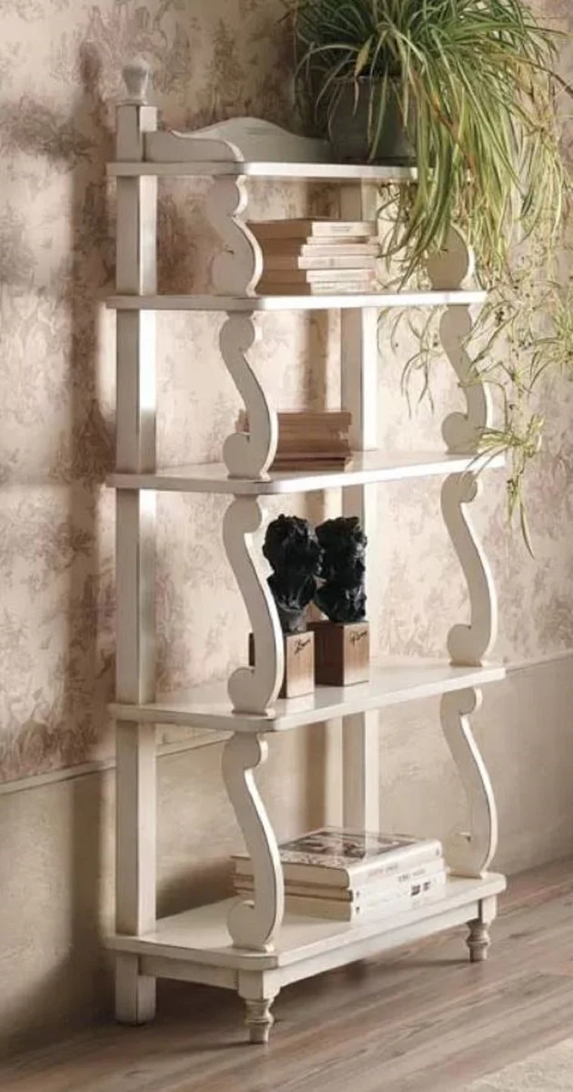 Luxury Art Nouveau shelf cabinet antique cream white - Made in Italy