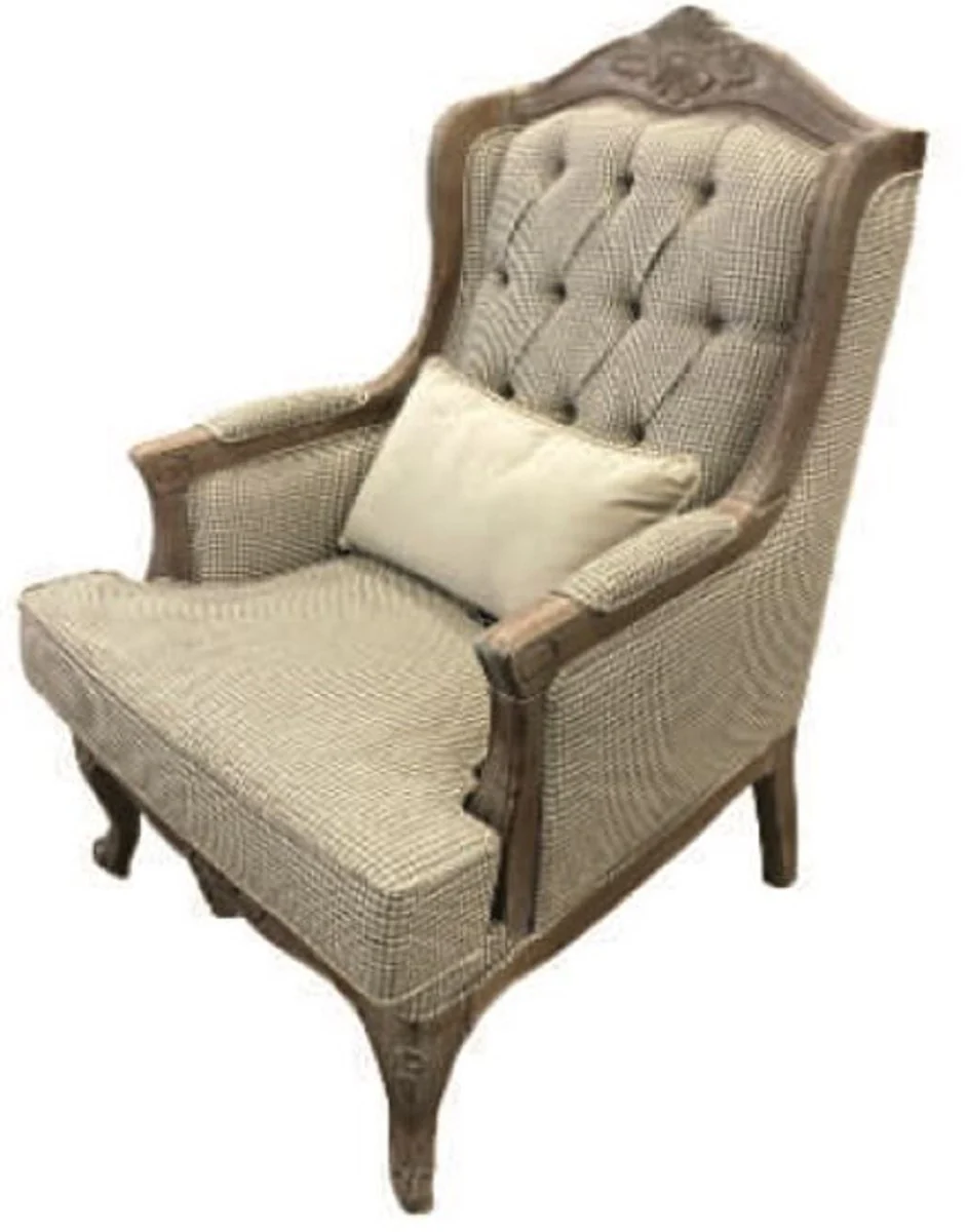 Pompöös by Luxury Baroque Wing Chair Provence Beige / Brown - designed by Harald Glööckler