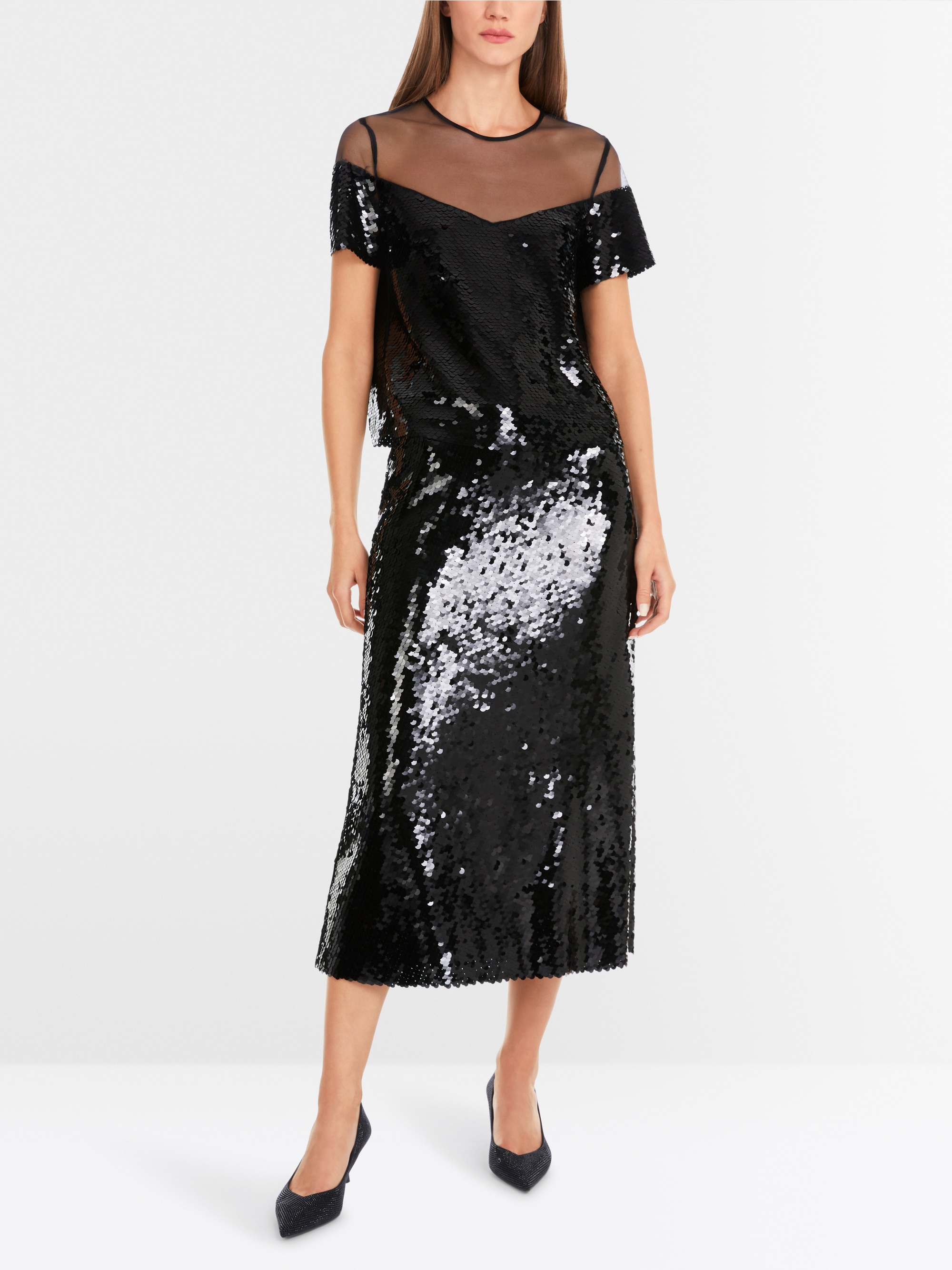 Marc-Cain Glänzende Bluse mit Pailletten