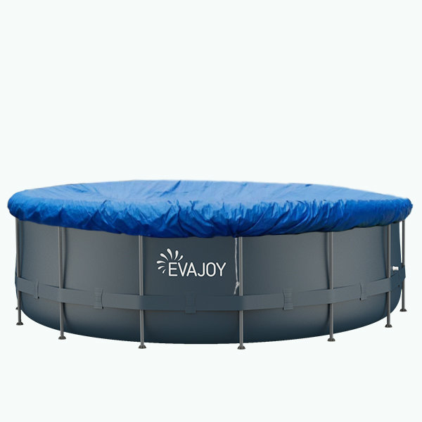 EVAJOY 16ft x 48in Metallrahmen Schwimmbad Set, rund über Grundpool Set