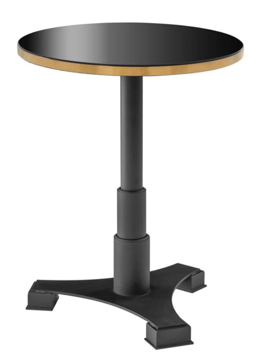 Luxury dining table black / brass Ø 60 x H. 75.5 cm - luxury dining room furniture