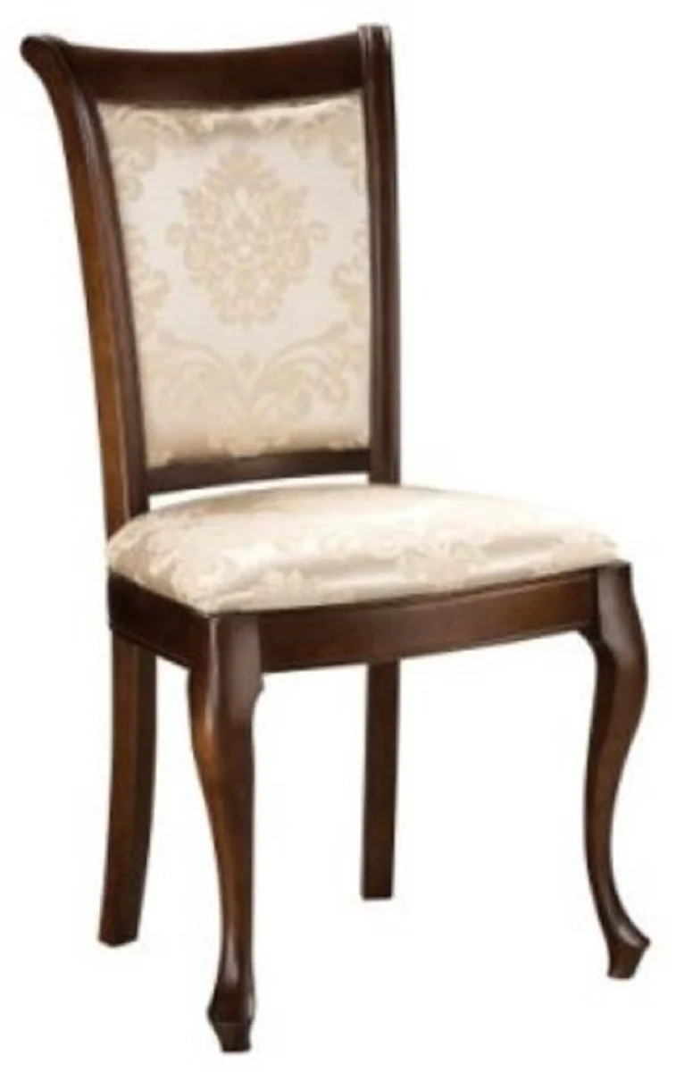 Luxury Baroque Dining Chair Gold Pattern / Dark Brown
