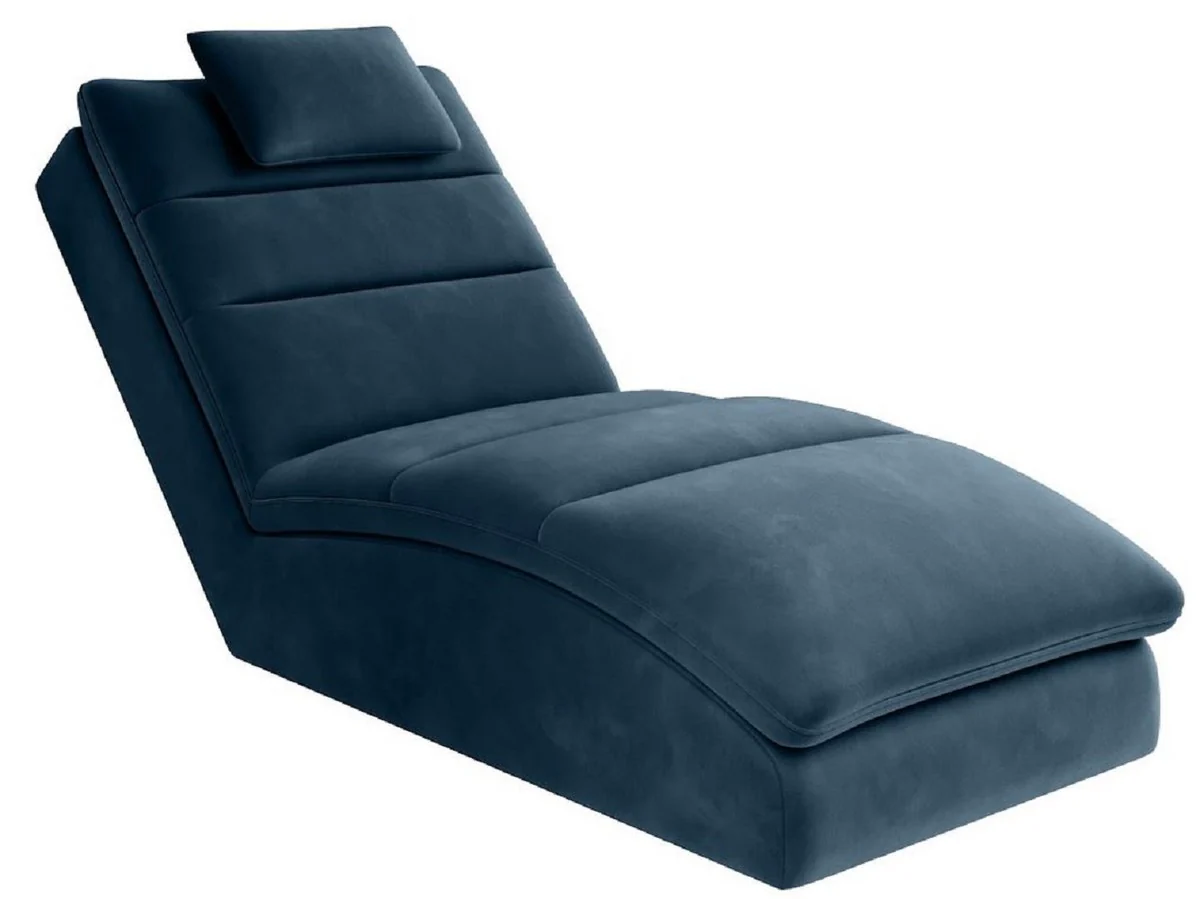 Luxury chaise longue with pillows blue 85 x 170 x H. 92 cm - living room lounger - lounger - lounger - living room furniture - luxury furniture