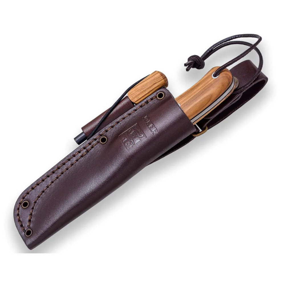 Joker BS9 Trampero Olivo con ferrocerio - Cuchillo de supervivencia y buschcraft