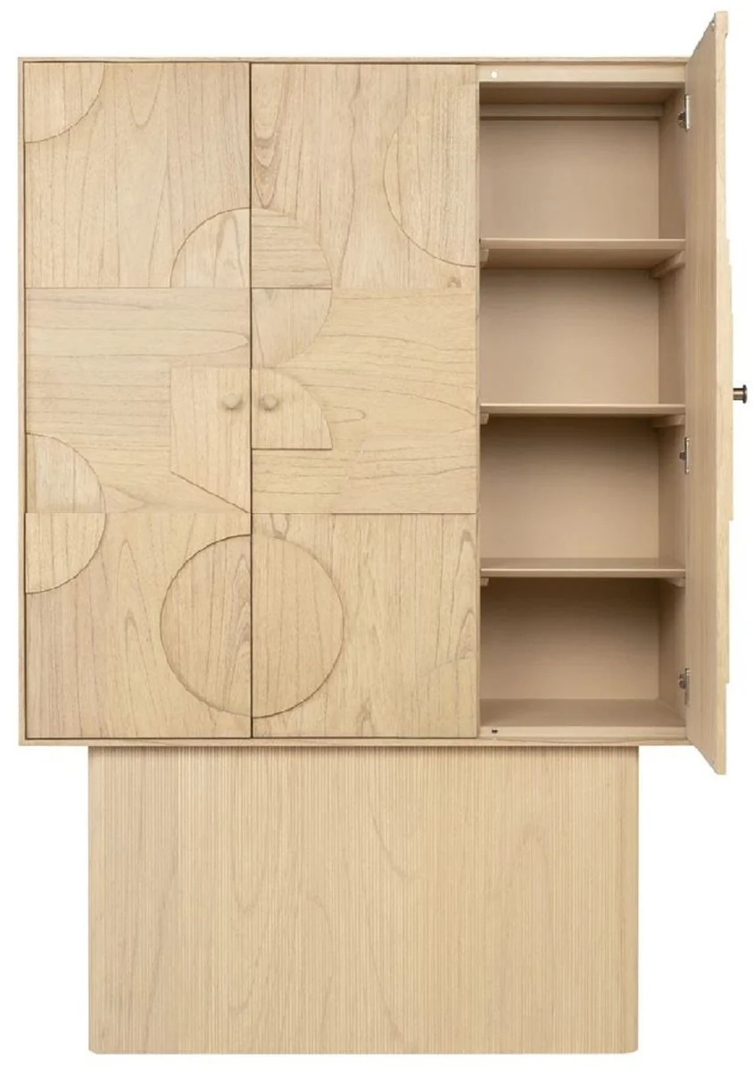 Luxury designer cabinet natural colors 130 x 45 x H. 190 cm - solid wood shelf cabinet with 3 doors - bedroom cabinet - living room cabinet - office cabinet - luxury furniture